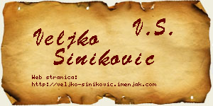 Veljko Šiniković vizit kartica